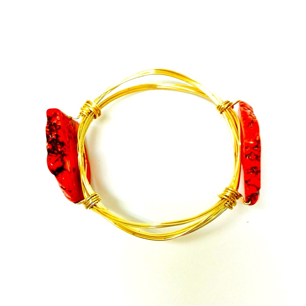 Artisan Red Gold Wire Wrapped Bracelet